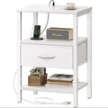 SUPERJARE Nightstand with Charging Station, Bed Side Table with Adjustable by SUPERJARE