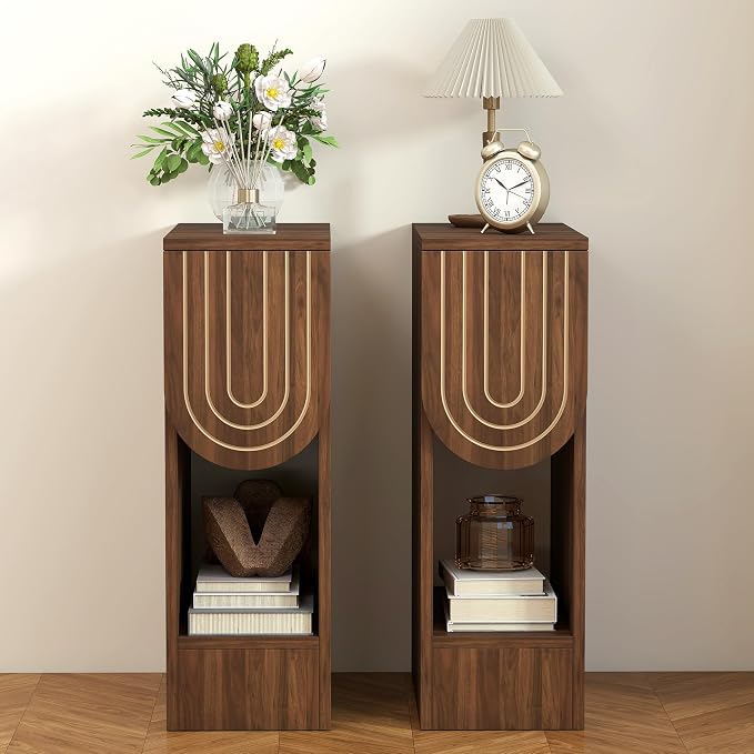 weselon Narrow Nightstands Set of 2, Mid-Century Modern Bedside Table by WelcometoFurnitureSalon