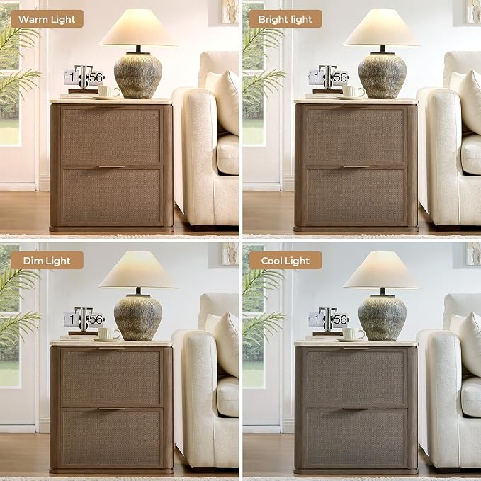 Night Stand, 23.11" W Rattan Nightstand - Image 7
