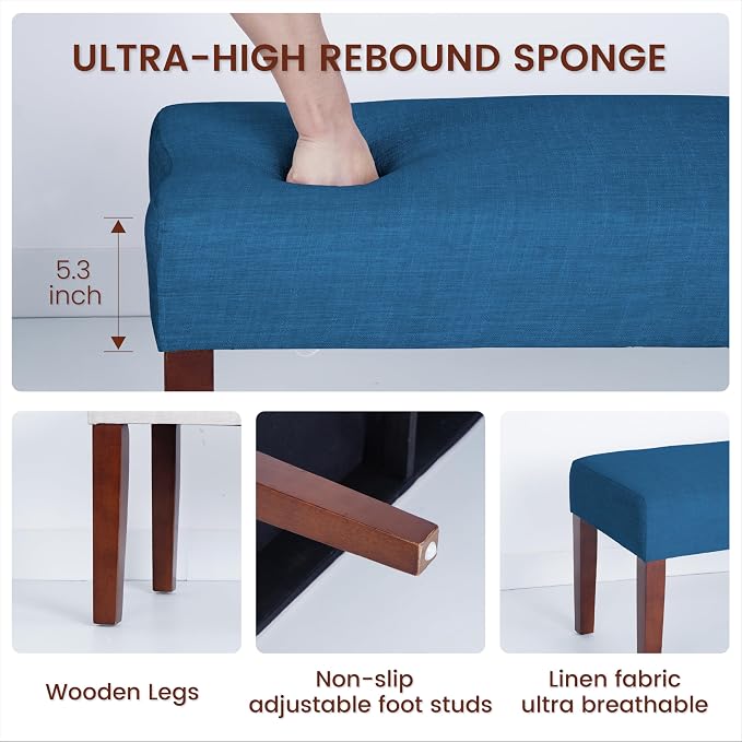 44Inch Bench, Fabric End of Bed Bench, Entryway Benches, Upholstered Bench - Image 5