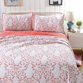 ROOMLIFE Quilt Set Full Size 3D Floral Embroidery Pattern 3-Piece Cotton by ROOMLIFE