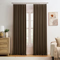 Brown Pinch Pleated 60 Inch Wide Curtains 60 x 90, Thermal Insulated Noise by KEQIAOSUOCAI
