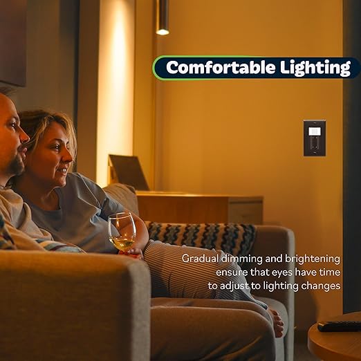 TOPGREENER Motion Sensor Light Switch Dimmer, Electronic Dimmer with PIR Motion Sensor, Occupancy & Vacancy Modes, 150W LED/CFL, Single-Pole, UL Listed, TDODS5-120-BR, Brown