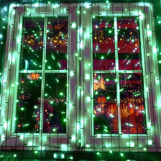 HOME LIGHTING 200 LED 66FT Christmas String Lights, St Patricks Day Fairy Lights with 8 Lighting Modes, String Mini Light Plug in for Indoor Outdoor Tree Garden Wedding Party Decoration, Green