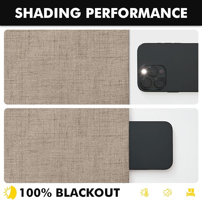 MIULEE 100% Blackout Linen Curtains 42 x 96 Inch Copper Brown 2 Panels | - Image 7