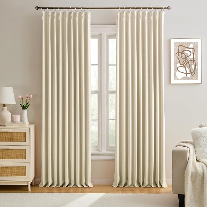 Pleated Room Darkening Privacy Curtains by KEQIAOSUOCAI