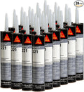 Sika Sikaflex-221 - White - Multi-Purpose Polyurethane sealant/Adhesive - Creates Permanent Elastic Seal - Sandable/paintable - Non-Corrosive - 10.1 fl oz (Pack of 24)