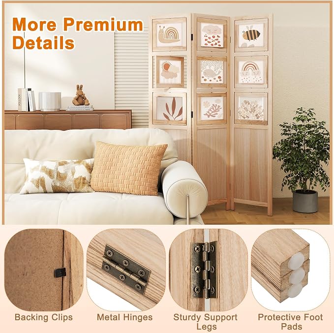 Giantex 3 Panel Room Divider - Image 6