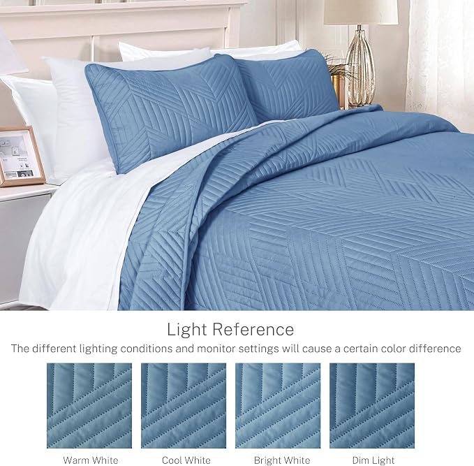 Exclusivo Mezcla California King Quilt Bedding Set, Soft Microfiber, Modern - Image 3