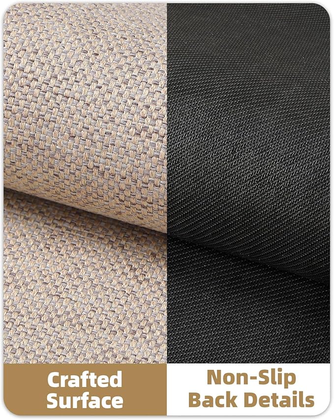 Color&Geometry Door Mat 2'4"x10' Runner Rug with Rubber Backing, Non Slip Washable Hallway Kitchen, Carpet Runners for Hallway Living Room Bedroom, Beige (Rolled-up NO Creases)