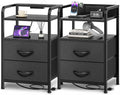 Huuger Nightstands Set of 2, Night Stand, Charging Station, USB-C Ports | 2 by Huuger