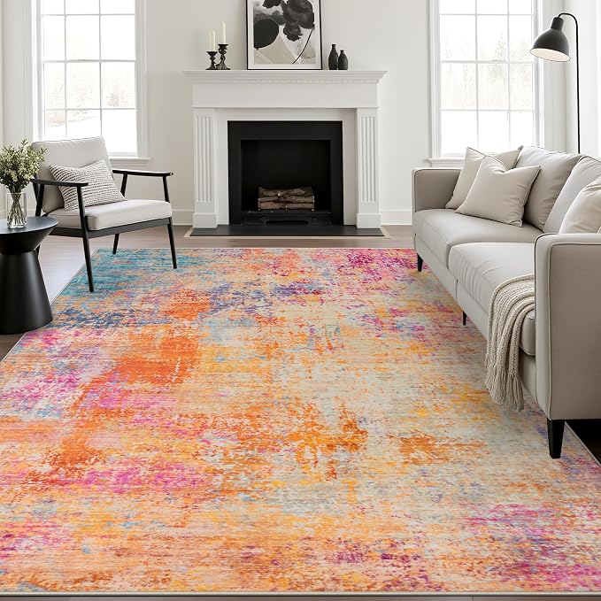 8x10 Area Rug Living Room: Modern Washable Soft Carpet Galaxy Haze | by FXRHLP