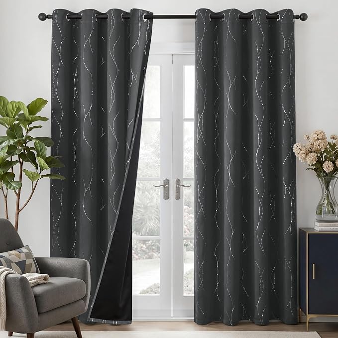 Deconovo 100% Blackout Living Room Curtains 84 Inches Long, Thermal Insulated - Image 7