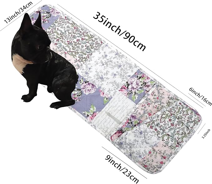 Brilliant Sunshine Blue & Pink Rose Toile Couch Armrest Cover, Armrest - Image 2