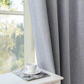 100% Blackout Curtains 96 inch Length 2 Panels Faux Linen Long Drapes by Zyvola