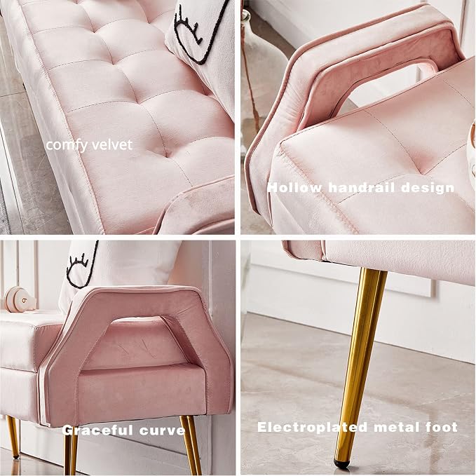 Luxurious End of Bed with den Legs, Bedroom Velvet Upholstered Seat, Comfy - Image 2