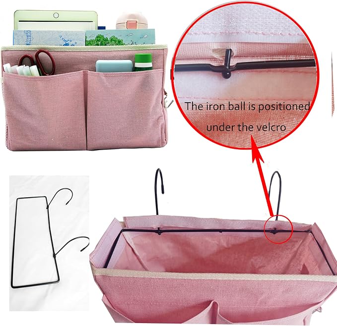 2-Pack Bedside Caddy Bedside Hanging Storage Basket Multi-Function Organizer - Image 4