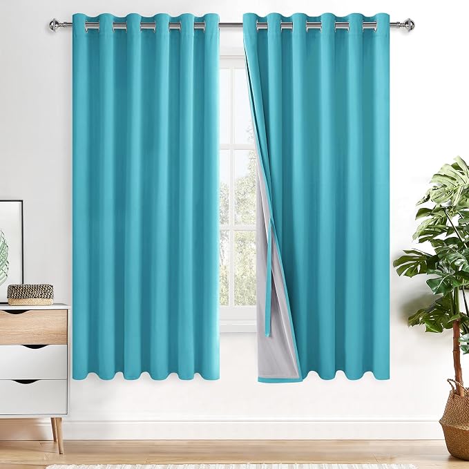 XWZO 100% Blackout Curtains 63 Inches Long by XWZO