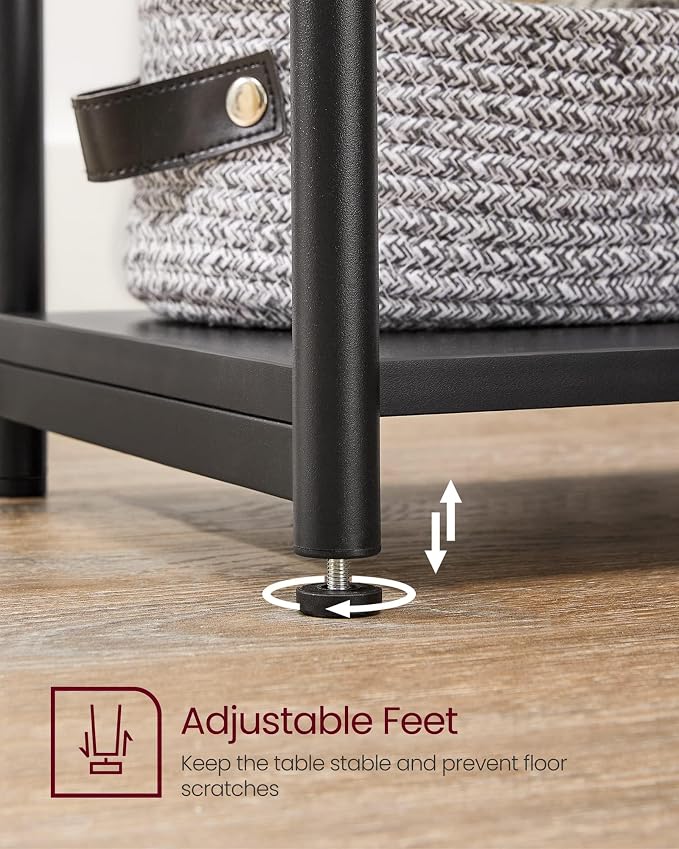 VASAGLE Side Table, Small End Table, Tall Nightstand, Steel Frame | - Image 9