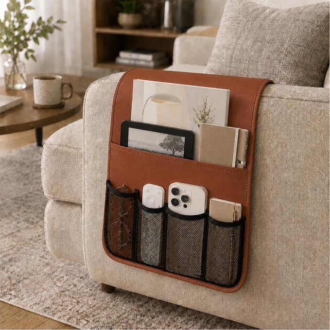 Armchair Caddy for Couch Remote Control Holder Recliner Armrest Organizer Non - Image 6