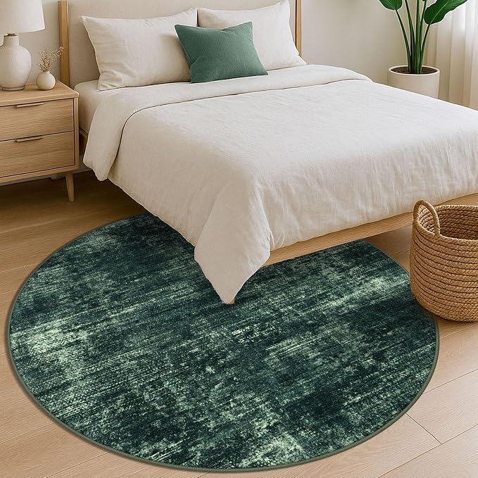 Abstract Round Area Rug 6 Ft Washable Circle Rugs Large Round Rug Non Slip Thin - Image 8