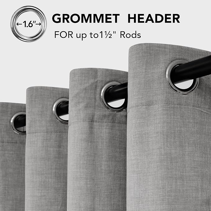 Deconovo Dark Grey Linen Curtains - Image 5