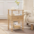 AWASEN Nightstand with Drawer, Walnut Bedside Table with Storage, End Table | by AWASEN