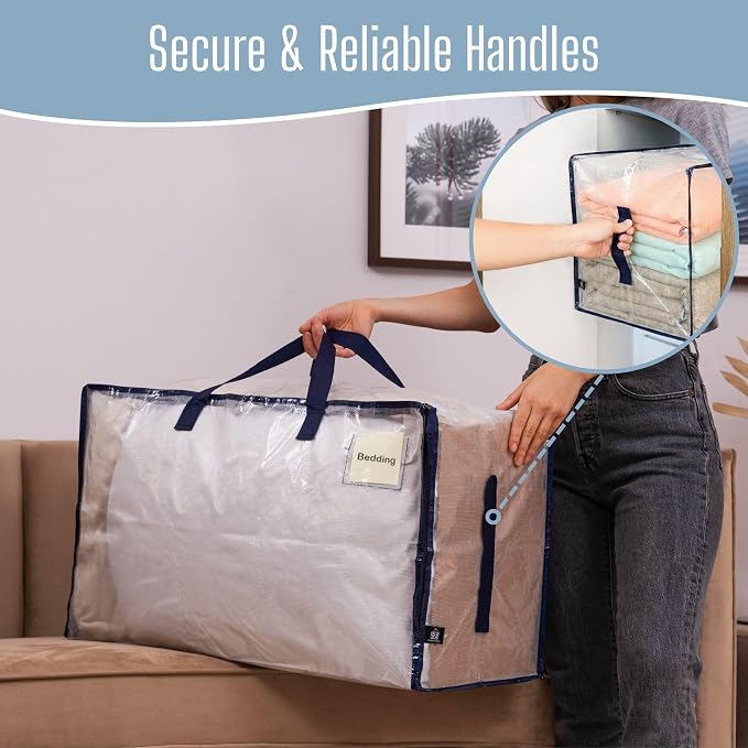 VENO 4 Pack Clear Extra Large Moving Bags & Storage Totes, Heavy Duty Organizer - Image 5