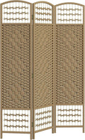 HOMCOM 3 Panel Room Divider, Folding Privacy Screen, Natural | Room Separator by HOMCOM