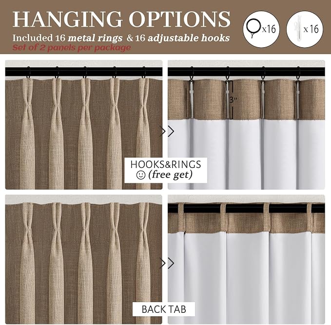 Rust Brown Pinch Pleated Blackout Curtains 96 Inches Long - Image 8