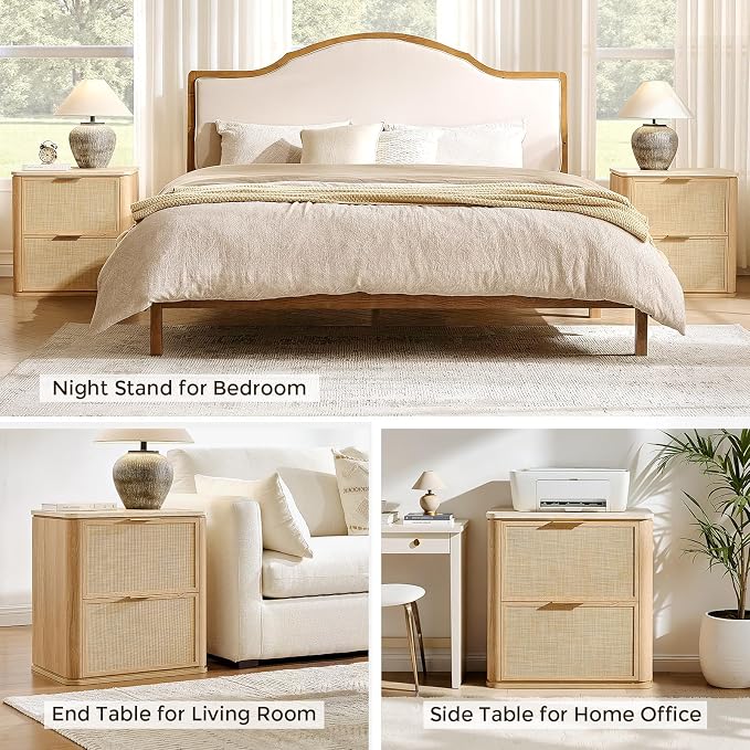 Night Stand, 23.11" W Rattan Nightstand - Image 6