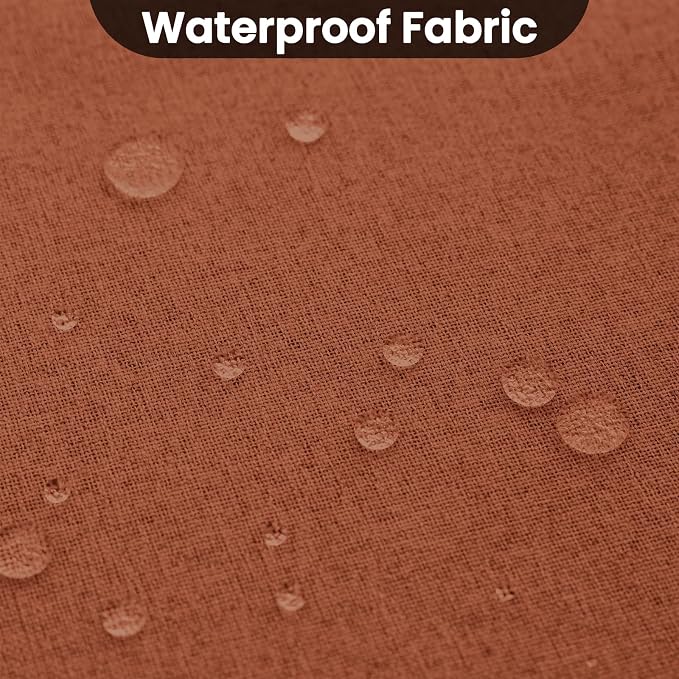 COSVIYA 100% Blackout Burnt Orange Linen Curtains & Drapes 84 Inch Length | - Image 5