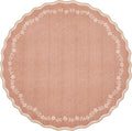 GarveeHome Round Rugs 4ft Scalloped Washable Small Circle Rug by GarveeHome