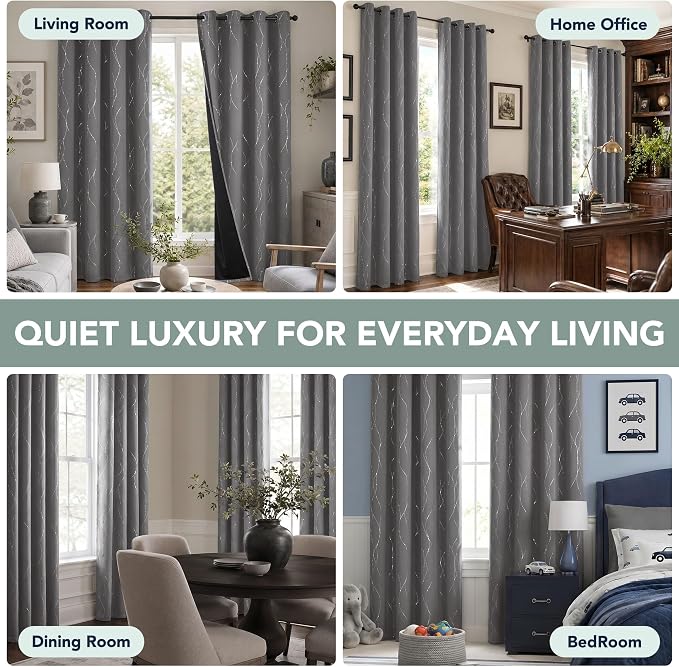 Deconovo 100% Blackout Living Room Curtains 84 Inches Long, Thermal Insulated - Image 7