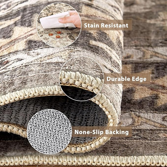 cotiled 3x8 Hallway Runner Rug for Entryway, Non-Slip Vintage, and Laundry Room - Image 6
