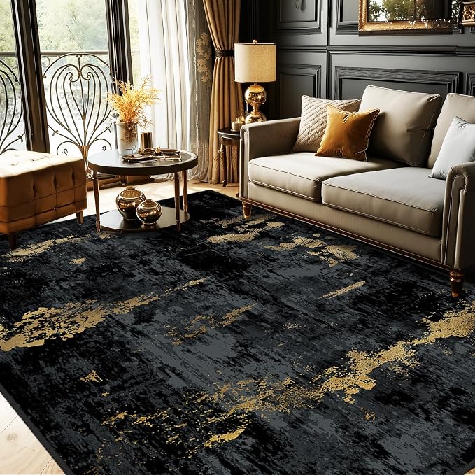 RELEANY Washable 5'x8' Abstract Area Rug by RELEANY