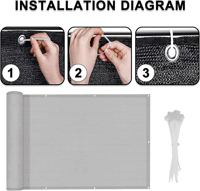 LOVE STORY 3' x 10' Balcony Privacy Screen Cover - Image 3