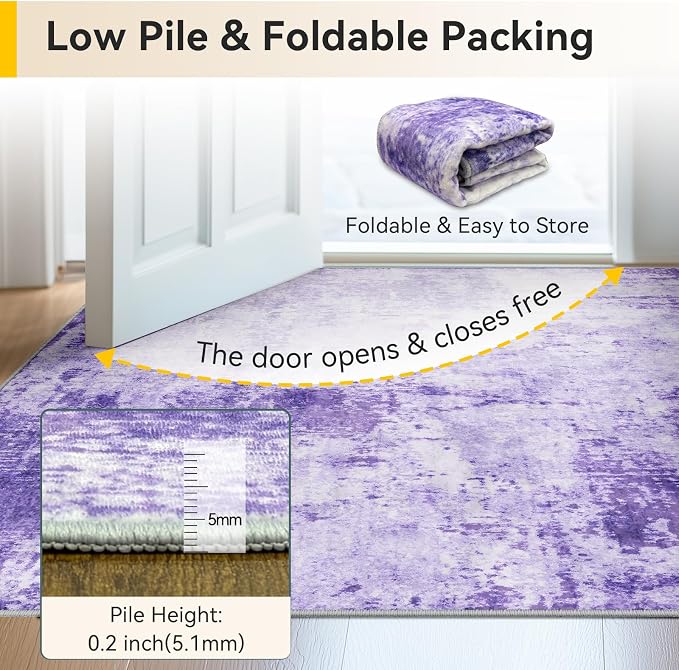 RELEANY Washable Square 8'x8' Area Rug - Image 4