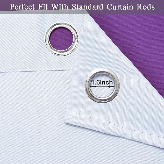 SimpleHome Ombre Gradient Purple White to Gray Curtains - Image 6