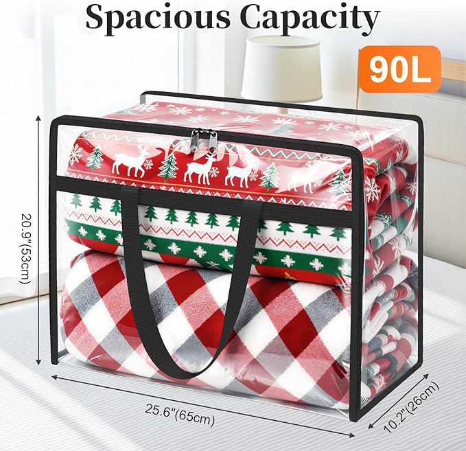 SpaceTrove Clear Storage Bags, foldable waterproof moving bags store comforters - Image 2