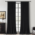 QJmydeco Long Black Curtains for Living Room Black Out Drapes for Bedroom by QJMYDECO