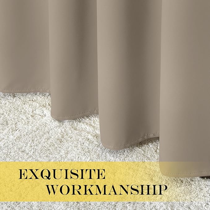 NICETOWN Taupe Blackout Curtains - Image 4