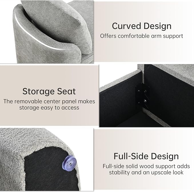 Usaint 58.3" Upholstered Storage Ottoman Bench - Image 4
