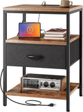 SUPERJARE Nightstand with Charging Station, USB-C Port, Bedside Table | 27.7 by SUPERJARE