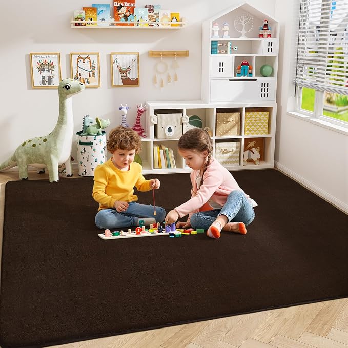 Large Area Rugs for Bedroom Living Room, 6x9 Brown Memory Foam Rug | Thickened - Image 4