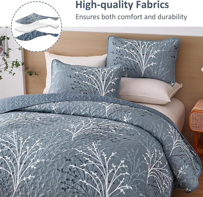 DJY Quilt Set King Size, Branch Floral Bedding Set - Image 4