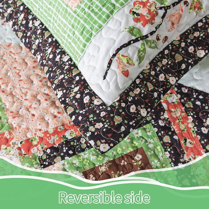 BEDIFANY Queen Size Quilt Set, Farmhouse Cotton Fill Bedspread Coverlet Set | - Image 3