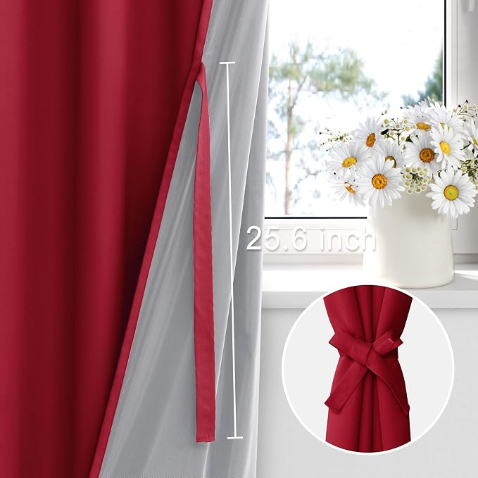 XWZO Full Shading Blackout Curtains 63 Inches Length - Image 3