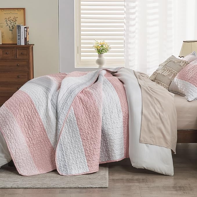 King Size Quilt Set Pink - Image 2