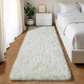 Cream White Runner Rugs for Bedroom Living Room, Ivory Fluffy 2x6 Bedside by ONASAR